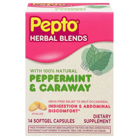 Pepto-Bismol Herbal Blends Peppermint & Caraway Softgels