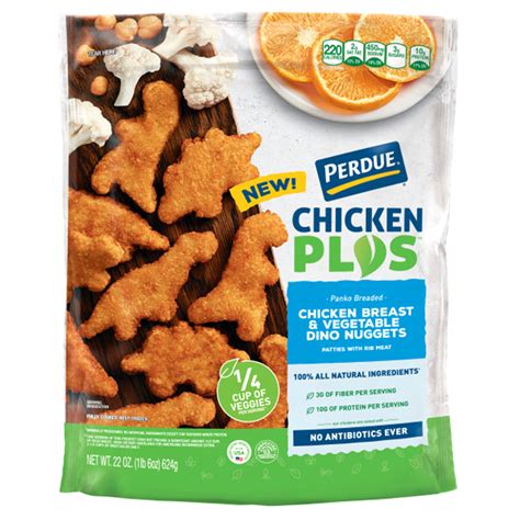 Perdue Farms Chicken Plus Chicken Breast & Vegetables Dino Nuggets