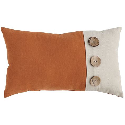 Pier 1 Imports Calliope Button Lumbar Pillow-Birch