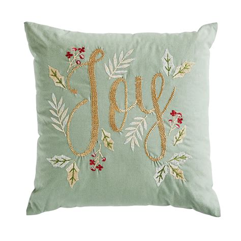 Pier 1 Imports Embroidered Joy Mint Green Pillow commercials