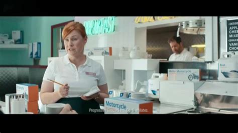 Progressive Motorcyle TV commercial - Super Diner