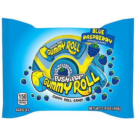 Push Pop Blue Raspberry Gummy Roll