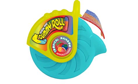 Push Pop Tropical Rainbow Gummy Roll