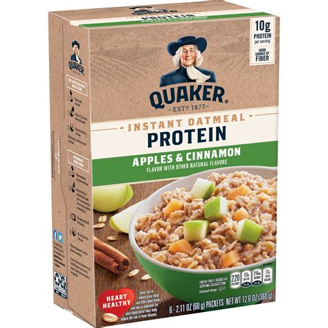 Quaker Apples & Cinnamon Protein Instant Oatmeal logo