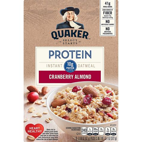 Quaker Cranberry Almond Protein Instant Oatmeal logo