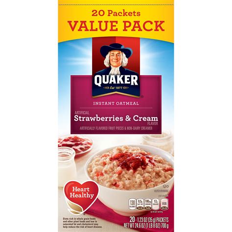 Quaker Strawberries & Cream Instant Oatmeal logo