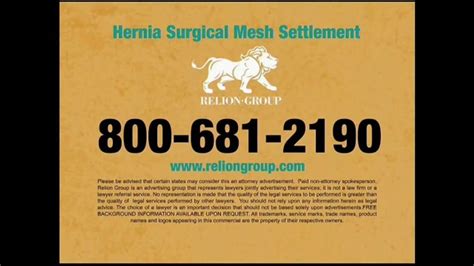 Relion Group TV commercial - Hernia Surgical Mesh Settlement