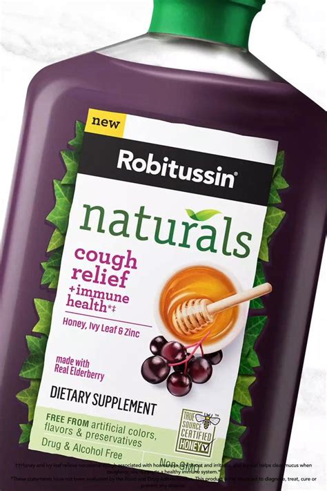 Robitussin Naturals Cough Relief Honey & Ivy Leaf Syrup logo