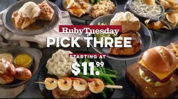 Ruby Tuesday Pick Three TV Spot, 'Starting at Just $11.99' created for Ruby Tuesday