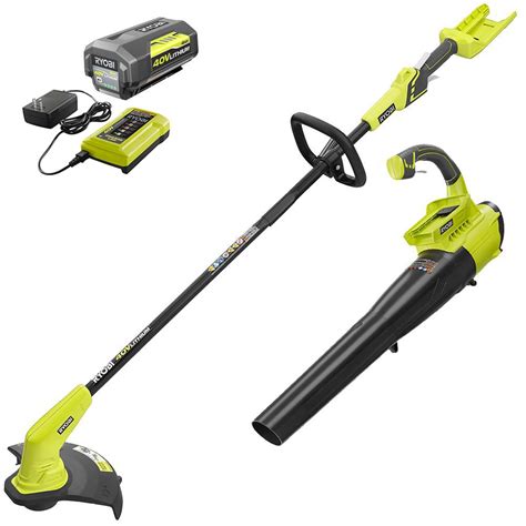 Ryobi 40v Cordless Lithium Ion String Trimmer and Jet Fan Blower Combo Kit commercials
