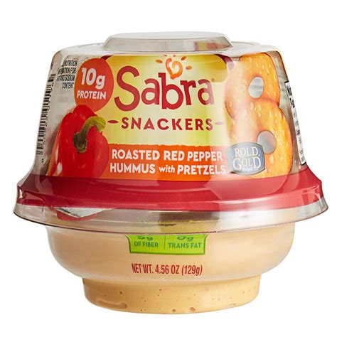 Sabra Grab & Go Roasted Red Pepper Hummus With Pretzels commercials