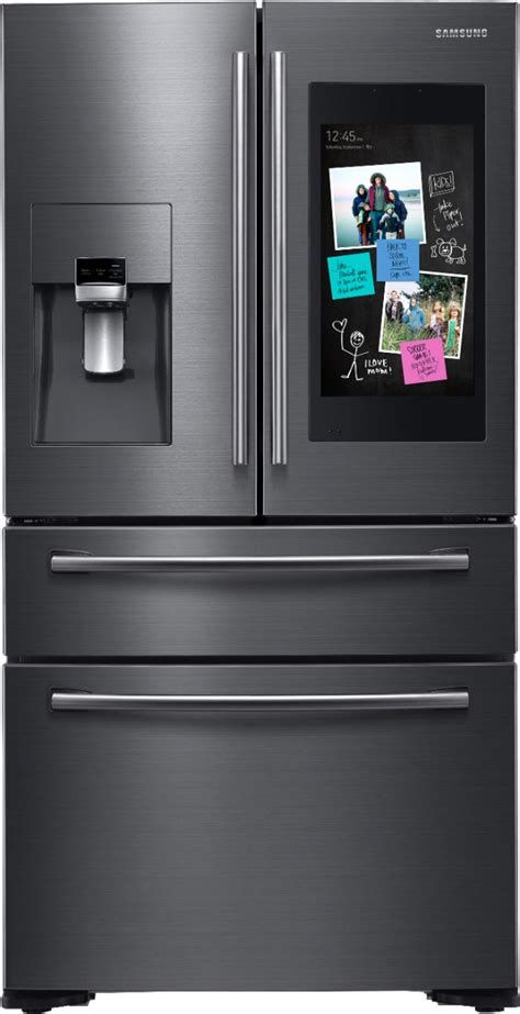 Samsung Home Appliances 27 cu. ft. French Door Black Stainless Steel Refrigerator logo