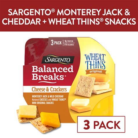 Sargento Balanced Breaks Cheese & Crackers Monterey Jack and Wheat Thins commercials