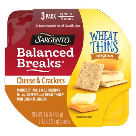 Sargento Balanced Breaks Cheese & Crackers Mozzarella and Wheat Thins logo