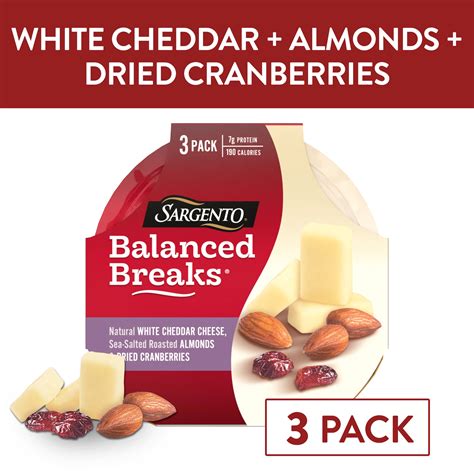 Sargento Balanced Breaks White Cheddar, Roasted Almonds & Dried Cranberries