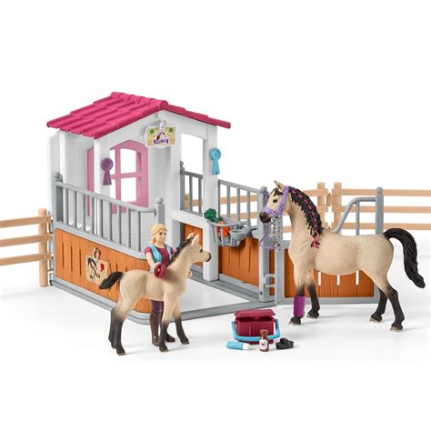 Schleich Horse Club Horse Stall With Arab Horses and Groom