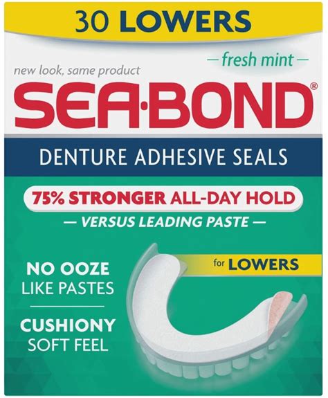 Sea Bond Denture Adhesive Seals Fresh Mint logo