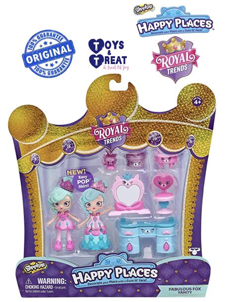 Shopkins Happy Places Royal Trends Welcome Pack Fabulous Fox Vanity logo