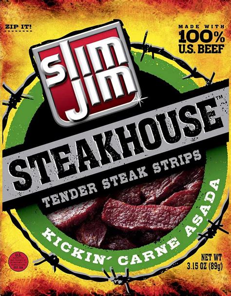 Slim Jim Kickin Carne Steakhouse Strips logo