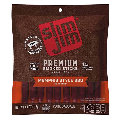 Slim Jim Premium Smoked Sticks Memphis Style BBQ logo