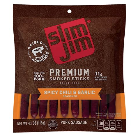Slim Jim Premium Smoked Sticks Spicy Chili & Garlic logo