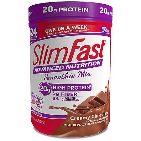 SlimFast High Protein Creamy Chocolate Nutrition Smoothie Mix logo