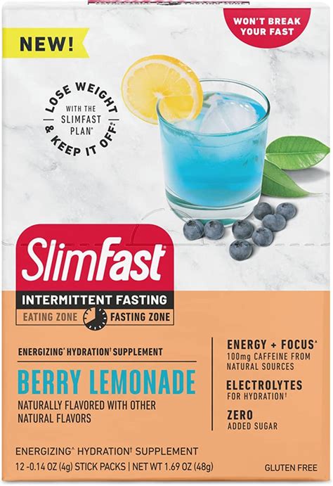 SlimFast Intermittent Fasting Berry Lemonade Energizing Hydration Mix logo