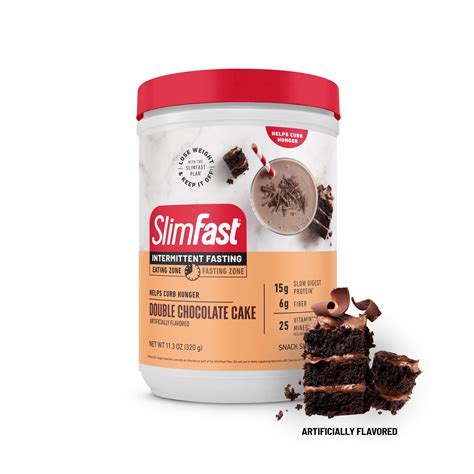 SlimFast Intermittent Fasting Double Chocolate Cake Snack Shake Mix commercials