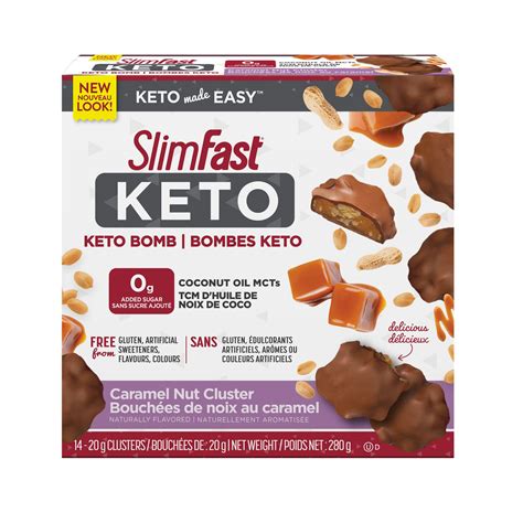 SlimFast Keto Fat Bomb Caramel Nuts & Chocolate Snack Clusters commercials