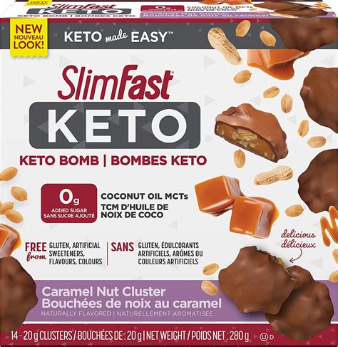 SlimFast Keto Fat Bomb Caramel Nuts & Chocolate Snack Cup