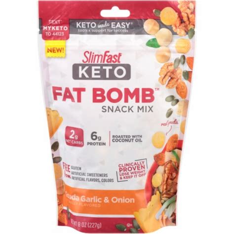 SlimFast Keto Fat Bomb Gouda Garlic & Onion Snack Mix logo
