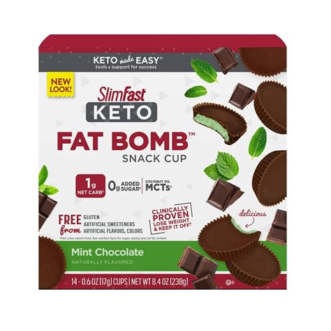 SlimFast Keto Fat Bomb Mint Chocolate Snack Cup