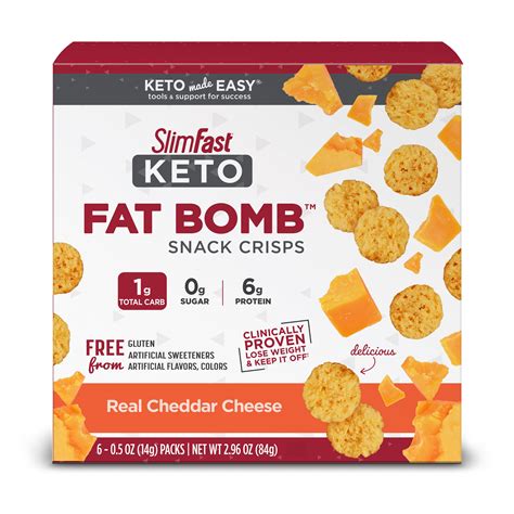 SlimFast Keto Fat Bomb Real Cheddar Cheese Crisp