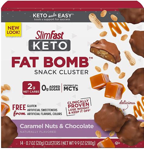 SlimFast Keto Fat Bomb Stuffed Chocolate Caramel Cookie Snack Cups commercials