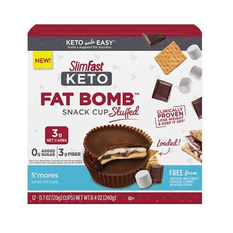 SlimFast Keto Fat Bomb Stuffed S’mores Snack Cups logo