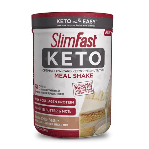 SlimFast Keto Vanilla Cake Batter Shake Mix commercials