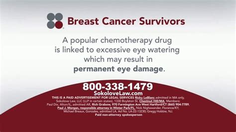 Sokolove Law TV Spot, 'Breast Cancer Survivors: Eye Damage'