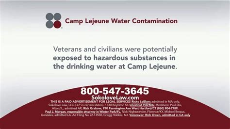 Sokolove Law TV Spot, 'Camp Lejeune: Contaminated Drinking Water'