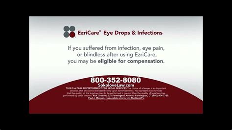 Sokolove Law TV commercial - EzriCare Eye Drops & Infections