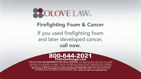 Sokolove Law TV Spot, 'Firefighting Foam & Cancer'
