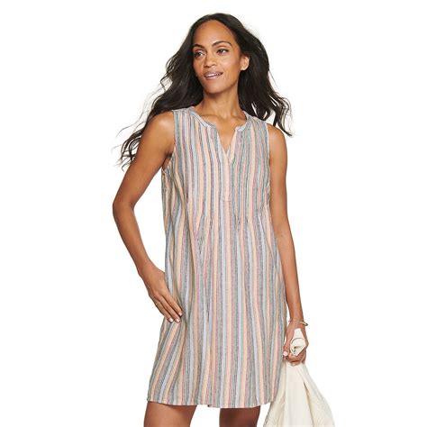 Sonoma Goods for Life Pintuck Linen Blend Dress