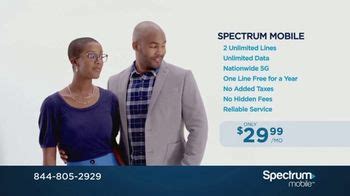 Spectrum Mobile TV commercial - No Added Taxes or Fees: Unlimited for $29.99