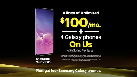 Sprint Best Unlimited Deal TV Spot, ‘Samsung Galaxy S10+: Four Lines for $100’