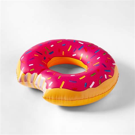 Sun Squad Strawberry Frosted Donut Pool Float - Pink logo