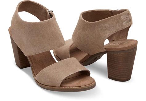 TOMS Desert Taupe Suede Women's Majorca Cutout Sandals