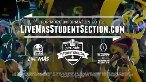 Taco Bell 2015 College Football Playoff TV Spot, 'Live Mas Student Section' created for Taco Bell