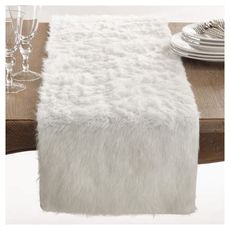 Target White Faux Fur Table Runner (15