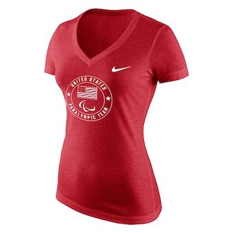 Team USA Women's Gray Team Icon Shield Tri-Blend V-Neck T-Shirt logo