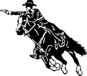 The American Rodeo Rodeo Shooter Red Decal