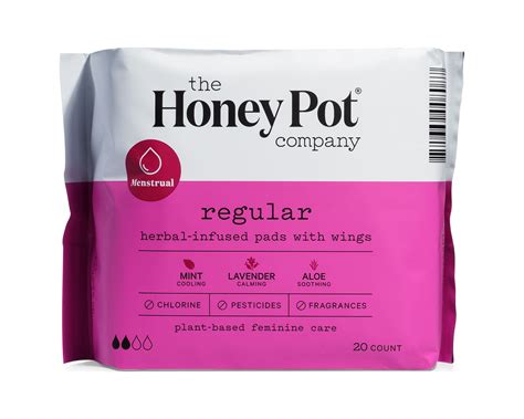 The Honey Pot Super Herbal Pads With Wings